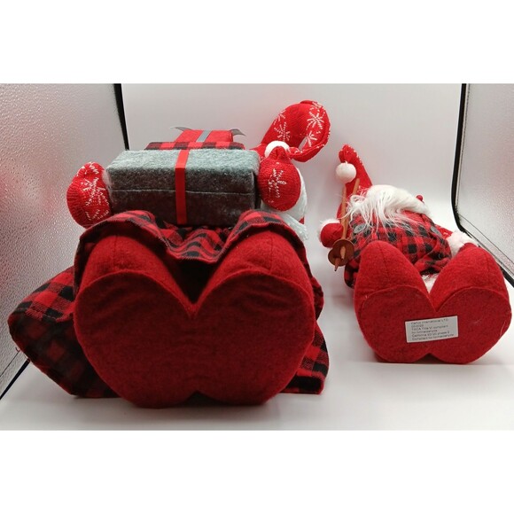 Christmas Holiday Plush Figurines Gnome Decor Set of 4 Knit Festive Seasonal - Picture 13 of 15